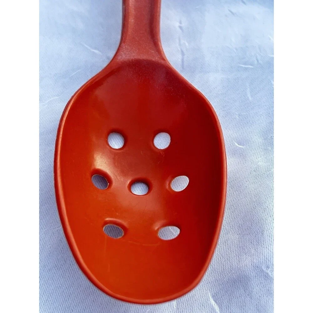Vintage Hutzler LOPOL No. 700P Red Slotted Serving Spoon USA MCM Retro
